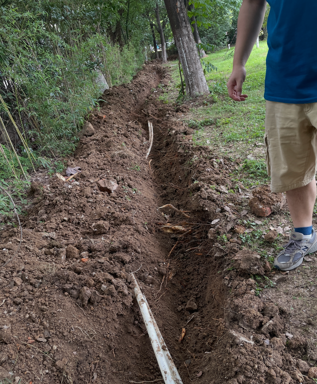 Additional trenching during the USTC campus experiment