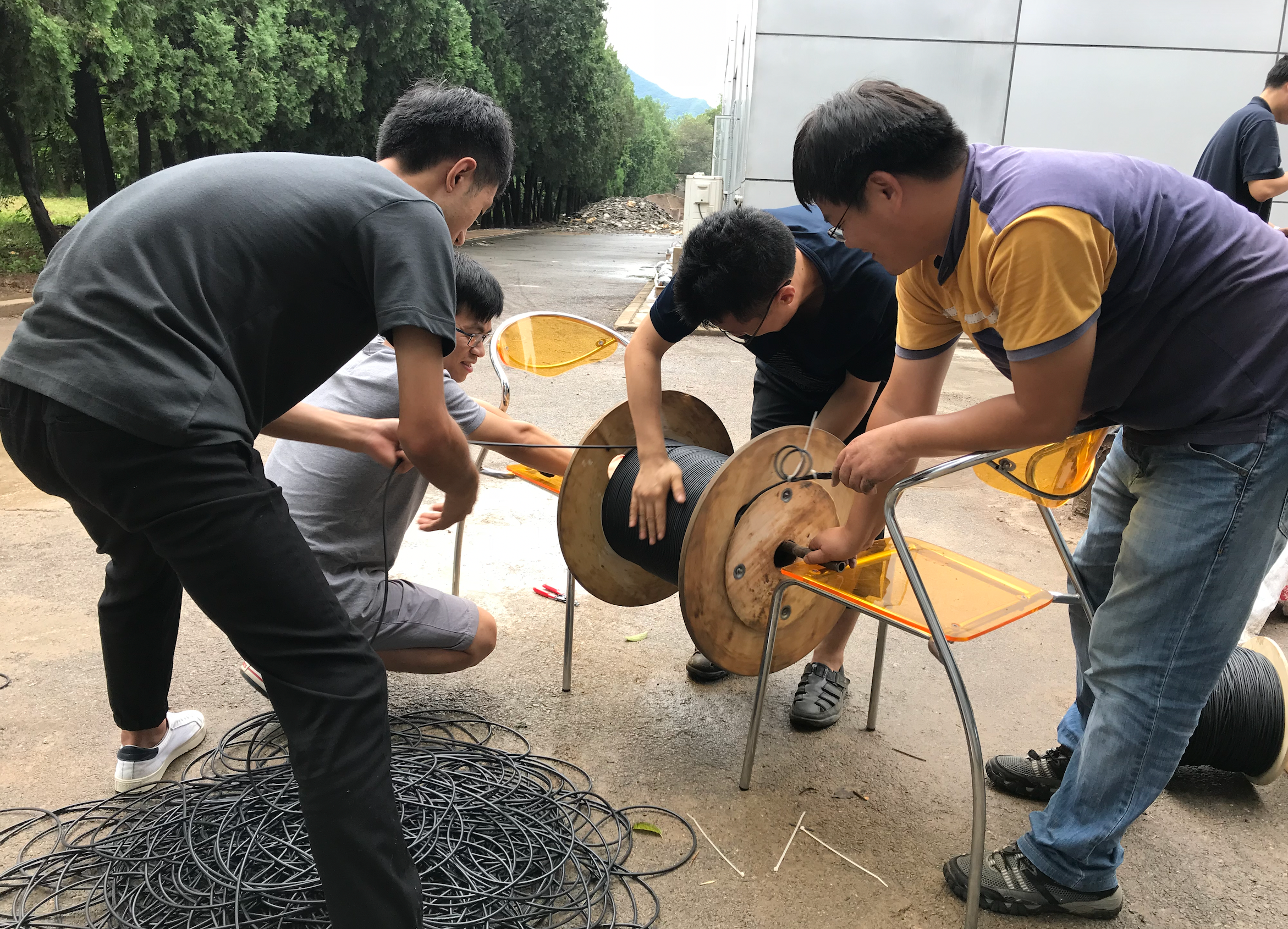 Fiber-optic cable during the Beijing experiment