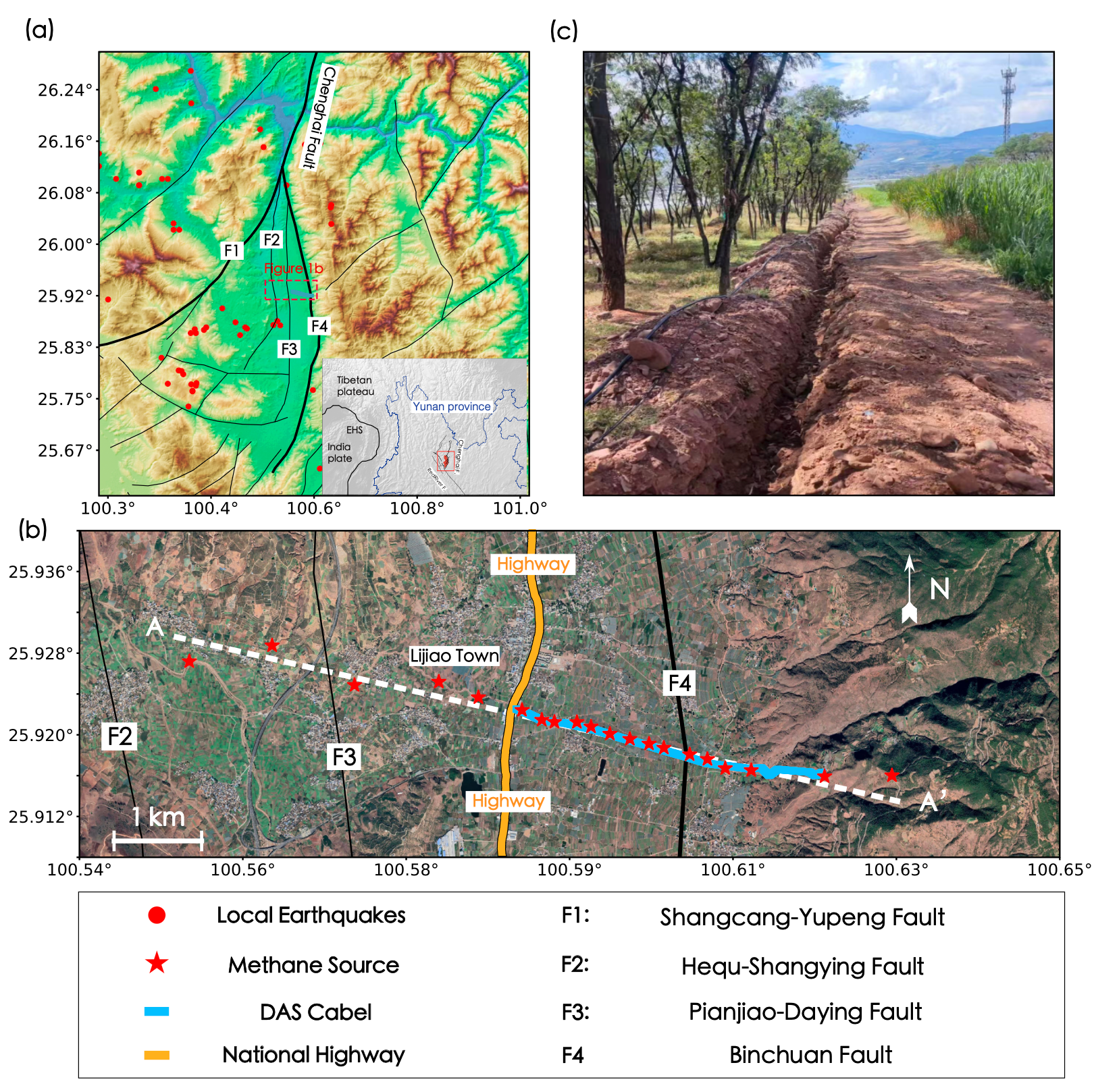 Chenghai Fault DAS array and study area